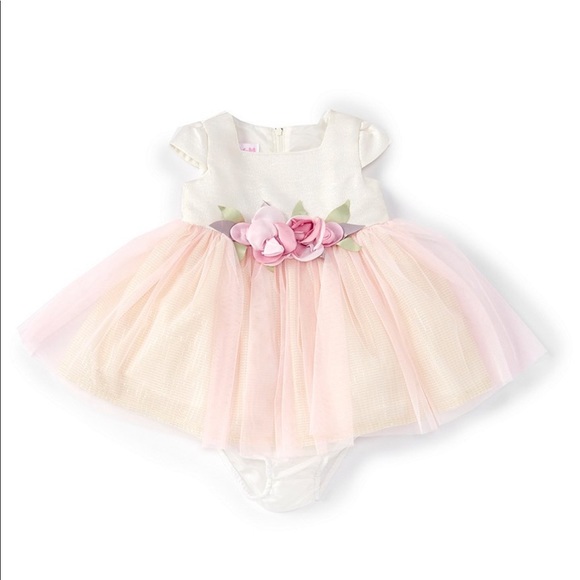 Bonnie Baby Other - Bonnie Baby dress with tulle and flower accent 18M